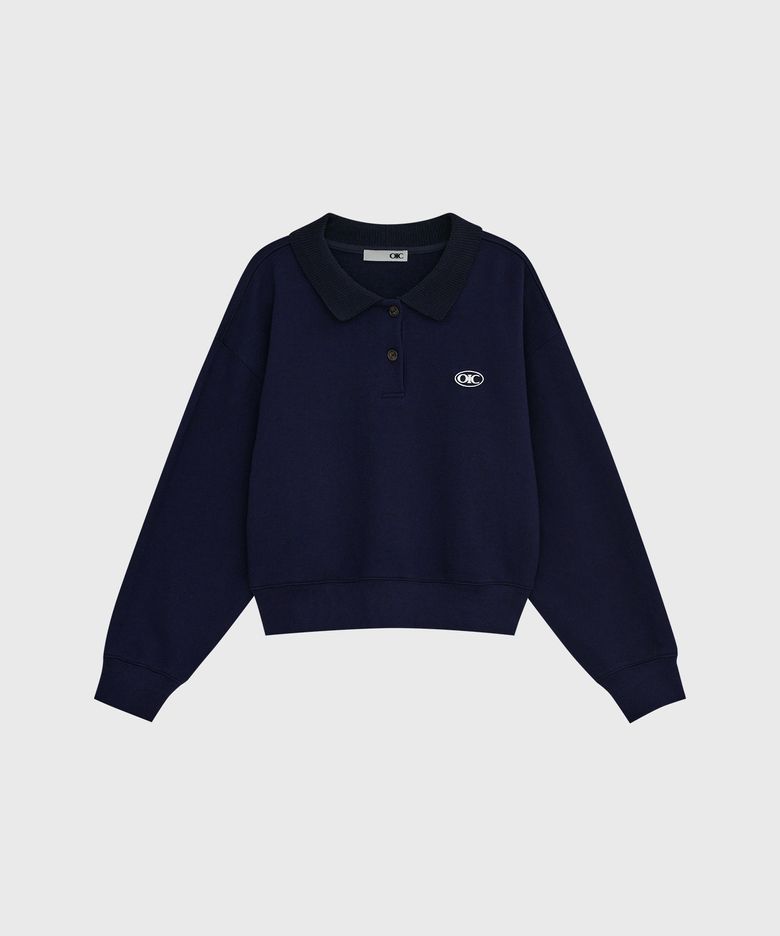 써클 와펜 카라 맨투맨 [NAVY]