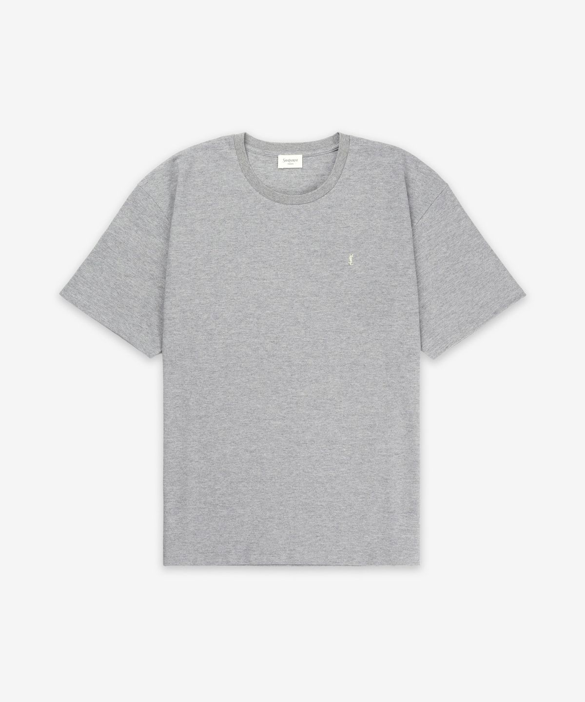 생로랑(SAINT LAURENT) 카상드르 자수 로고 반소매 티셔츠 - 그레이:옐로우 / 781566Y37HC1482