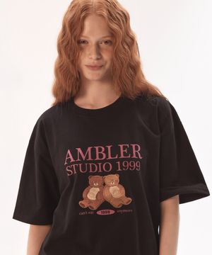 Cheat day 자수 반팔 티셔츠 AS1205 (블랙)