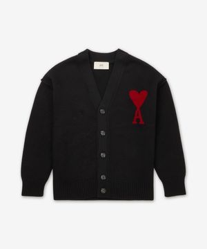 빅하트 인타르시아 로고 울 가디건 - 블랙 / BFUKC006018009