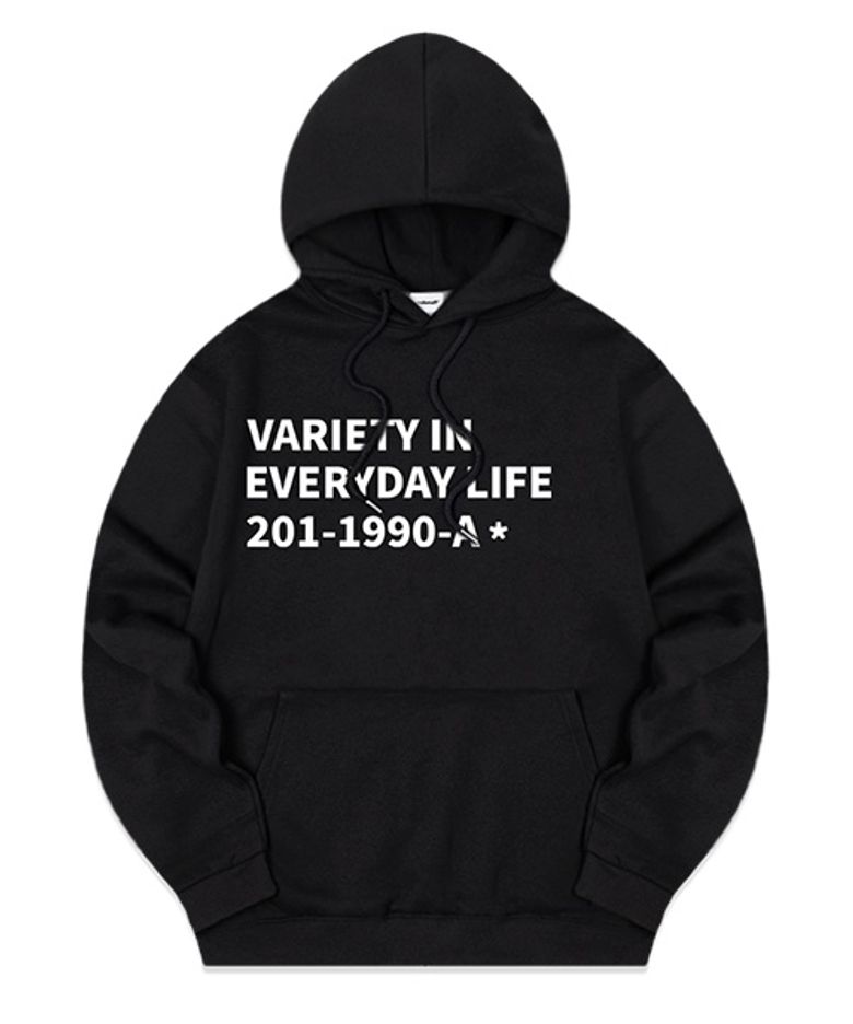 [NAPPING SELECTION] 1990 LETTERING HOODIE [BLACK]