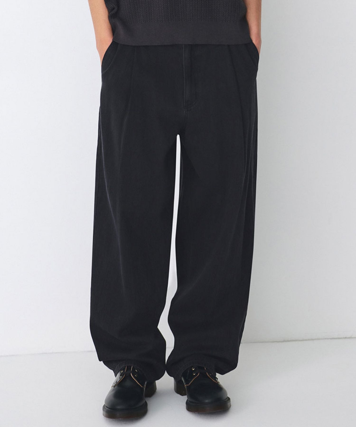 MUSINSA | MUSINSA STANDARD Linen-like semi-balloon denim