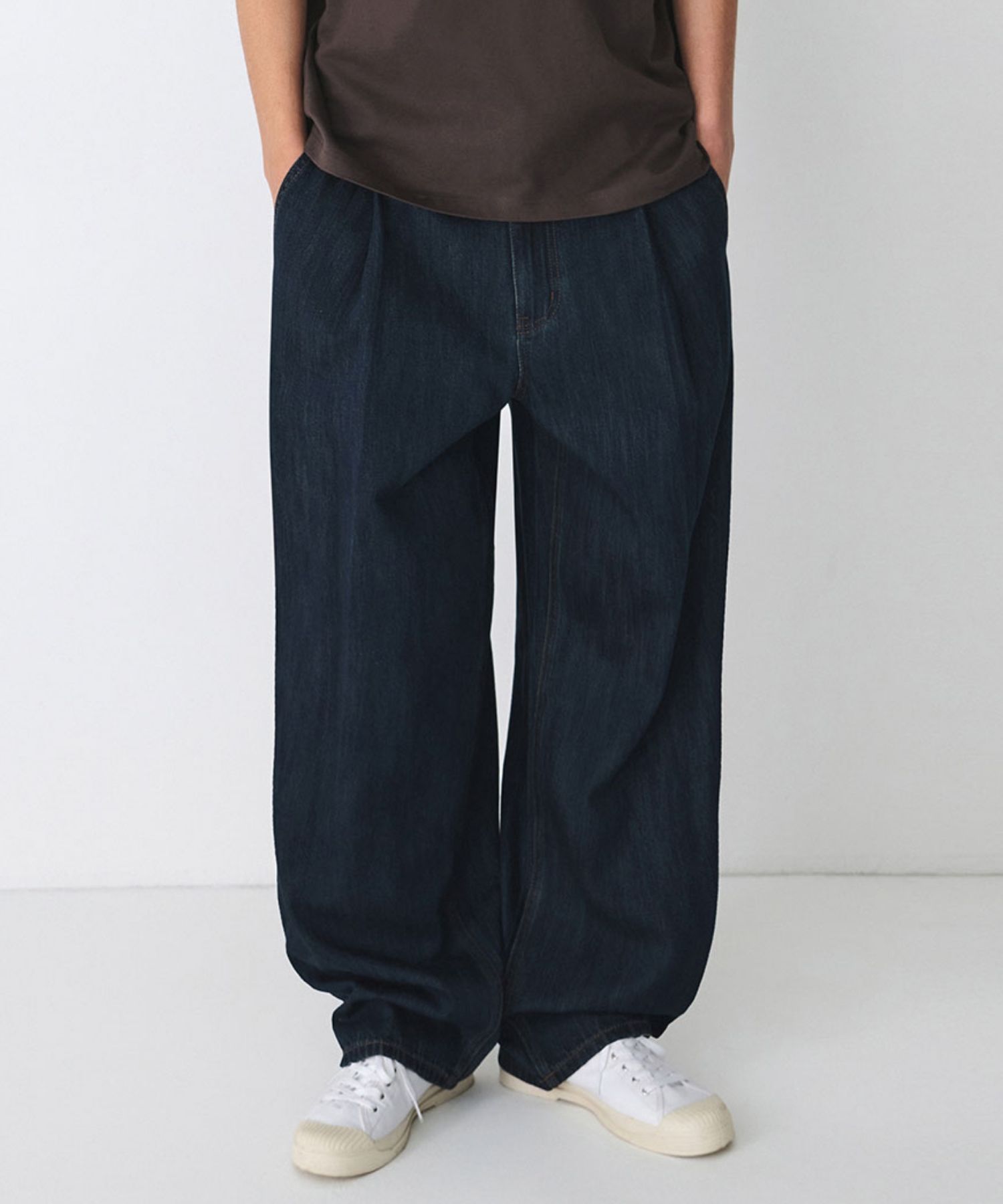 MUSINSA | MUSINSA STANDARD Linen-like semi-balloon denim