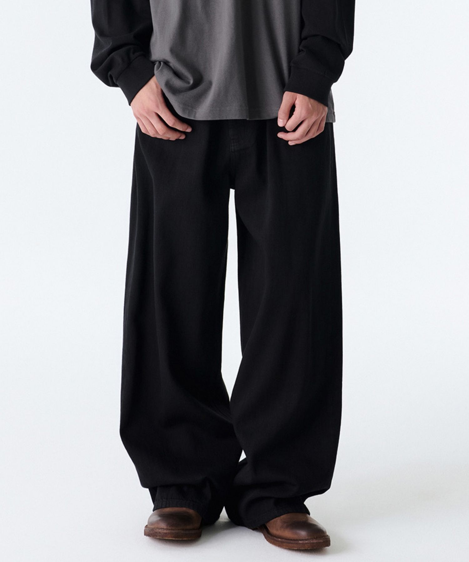 ★MUSINSA STANDARD★ Linen-like extra wide denim pants dark MUSINSA | MUSINSA STANDARD Linen-like extra wide denim pants