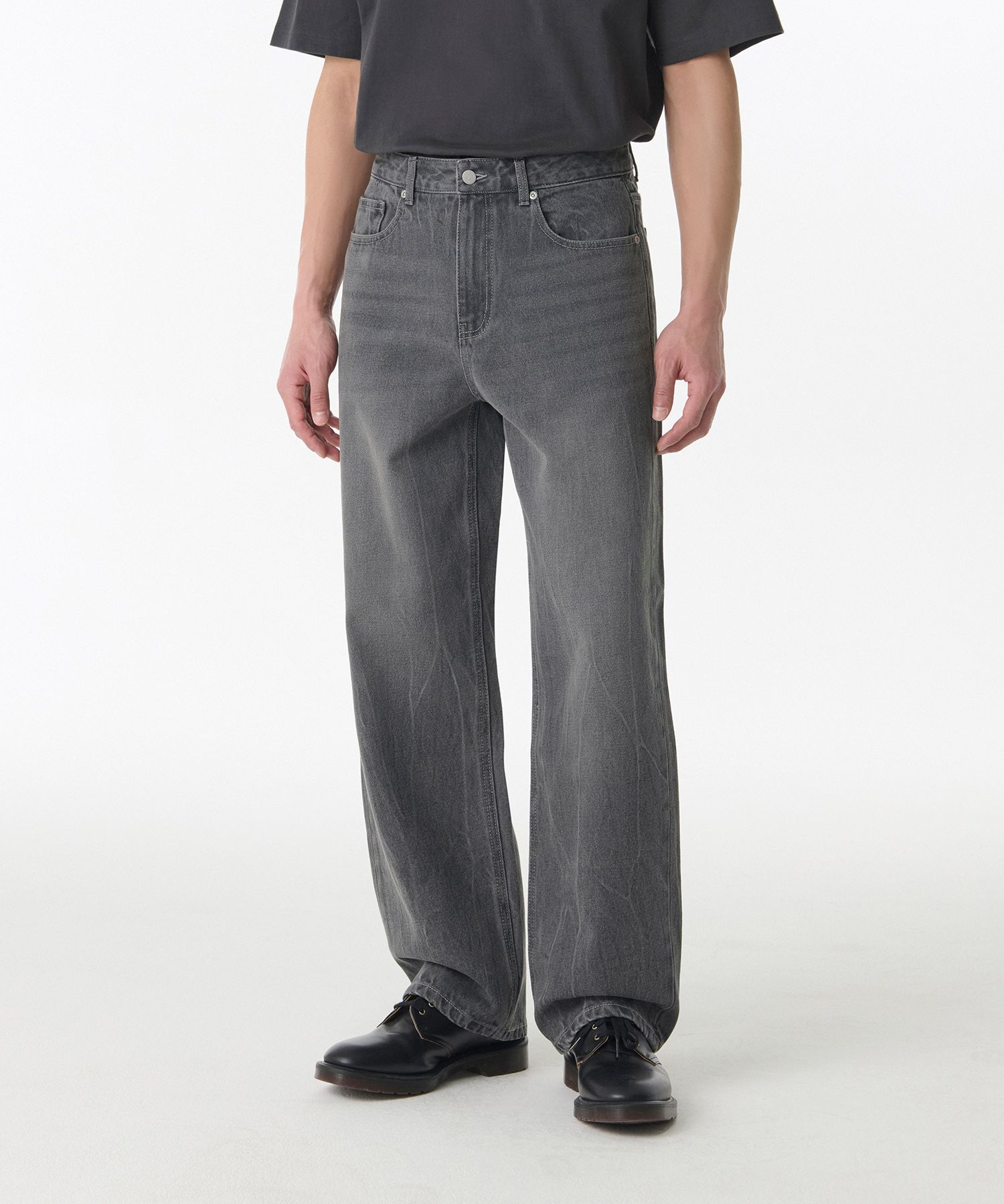 ★MUSINSA STANDARD★ Garment Dyed Wide Denim Pants Sage Grey MUSINSA | MUSINSA STANDARD WOMAN WOMENS WIDE DENIM PANTS_GRAY