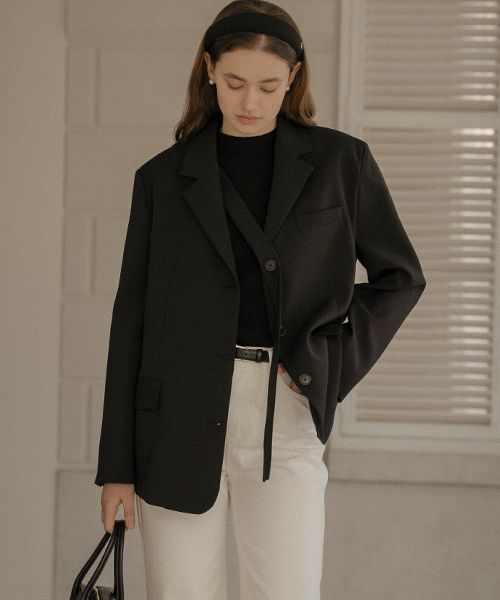 【2024】お歳暮・冬ギフト MUSINSA jacket_Black layered detail strap Tie DIE I TILL | ジャケット・アウター