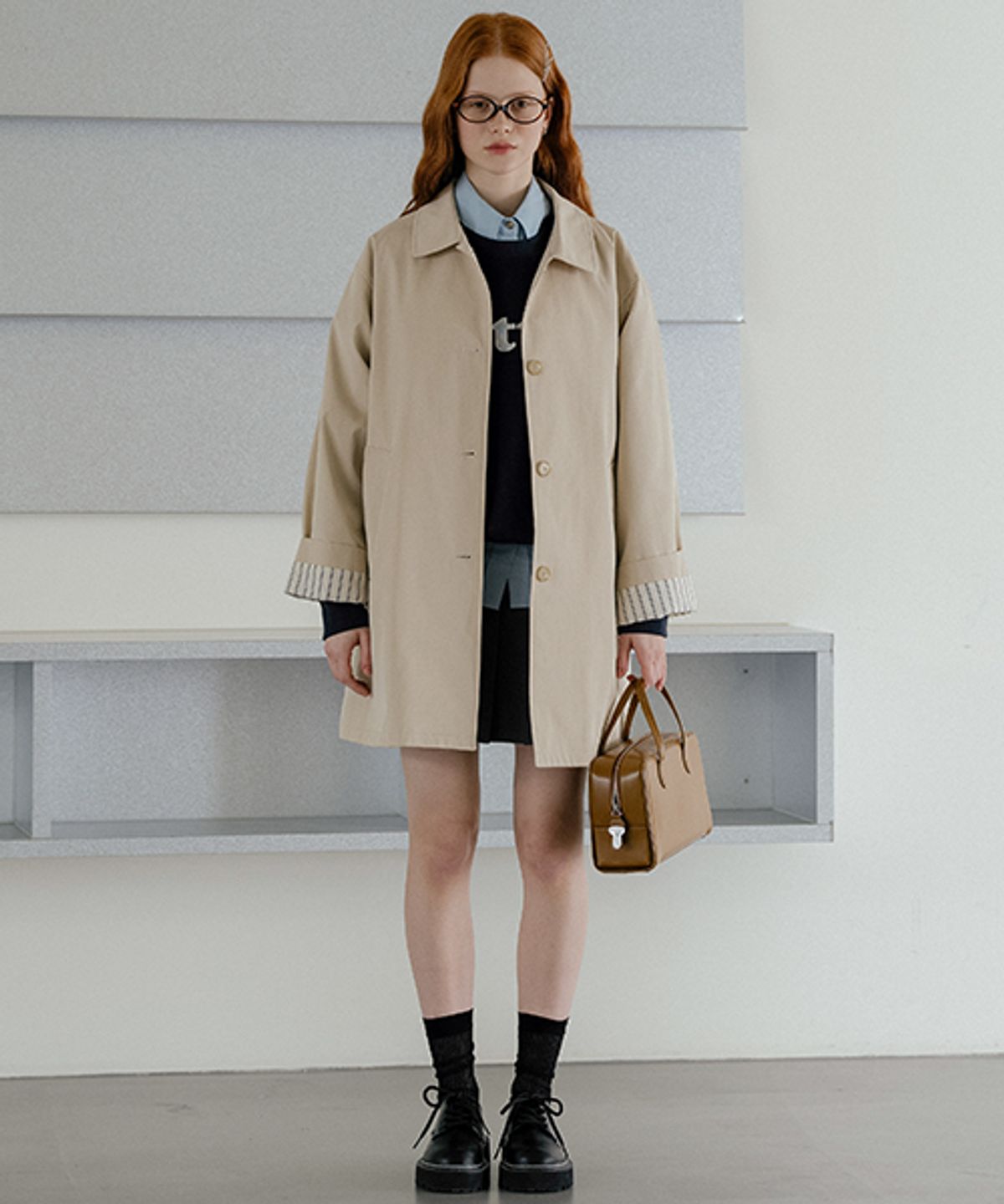노운베러(KNOWNBETTER) Rollup cotton half coat_Beige