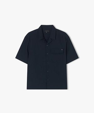 [25SS] LLM31512 그린네이비 와플조직 오픈카라 반팔 셔츠