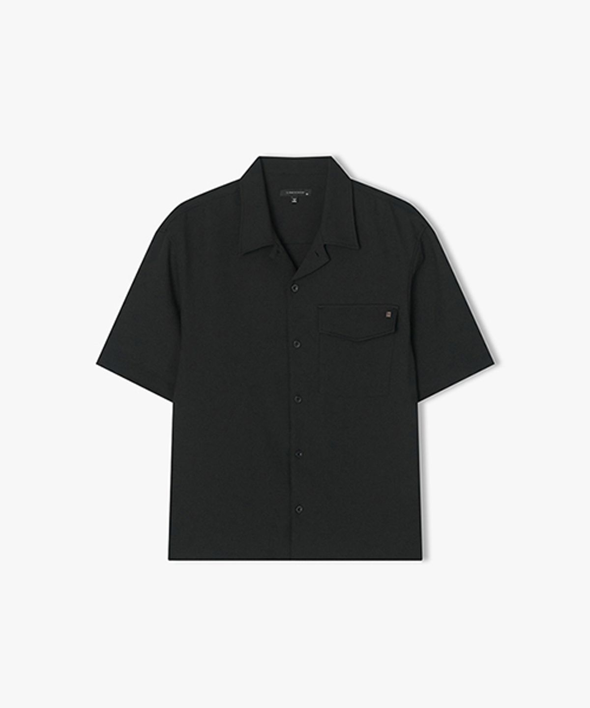리버클래시(LIBERCLASSY) [25SS] LLM31511 블랙 와플조직 오픈카라 반팔 셔츠