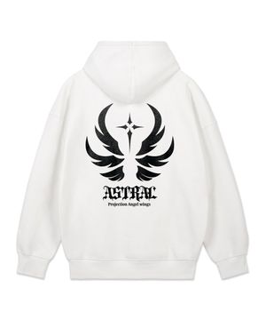 앤젤 윙스 오버핏 와이드 숄더 후디_화이트