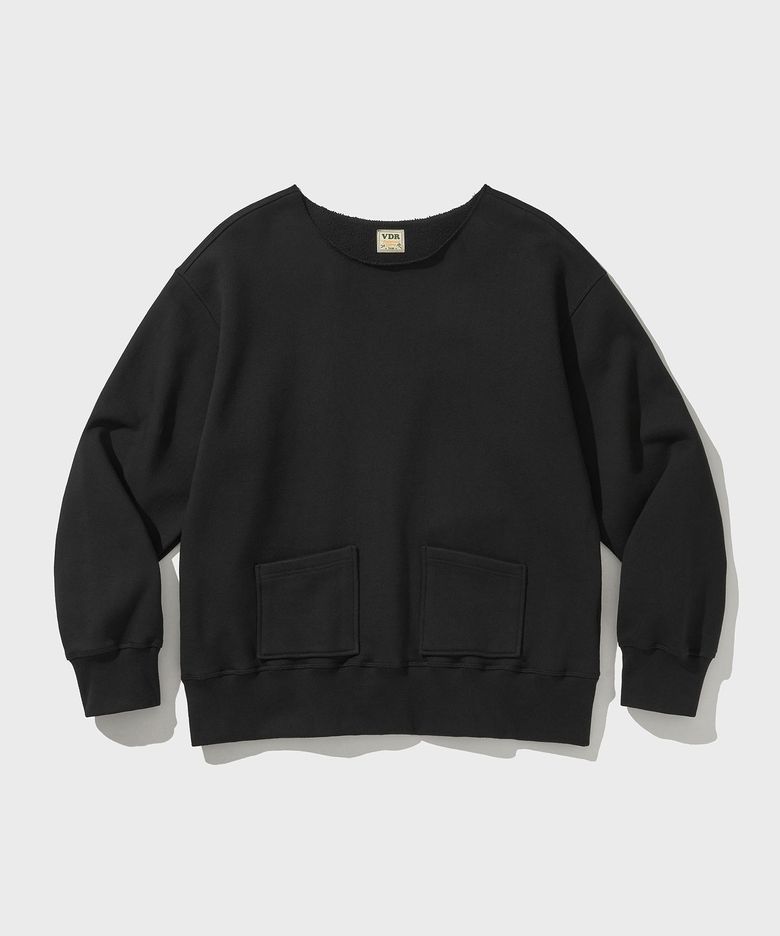 2POCKET DAMAGED SWEAT PARKA [Black Night]