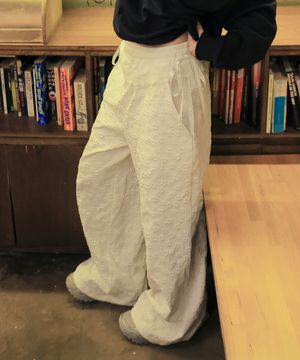 플라워 엠보 레이스팬츠_아이보리