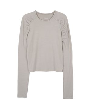 셔링 레글런 긴팔티_베이지