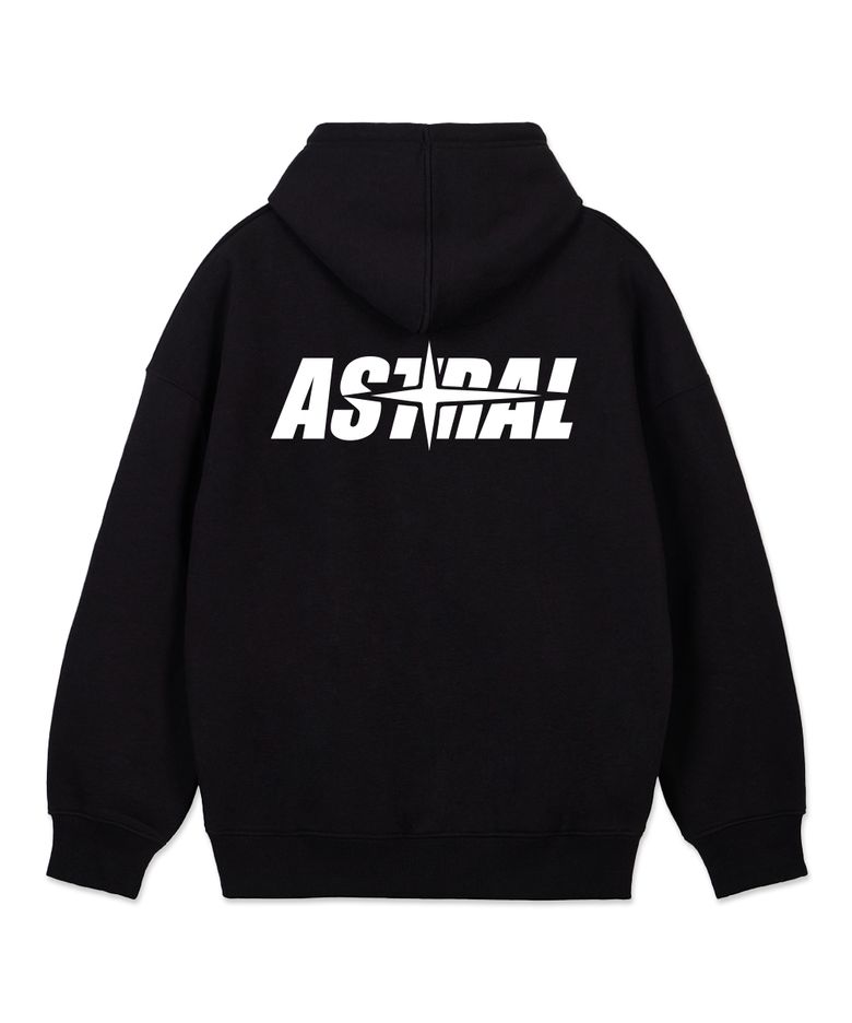 아스트랄 스타  오버핏 와이드 숄더 후디_블랙