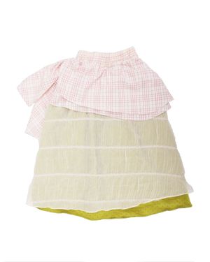 CHIFFON DOT LAYERED BANDING SKIRT (PINK)