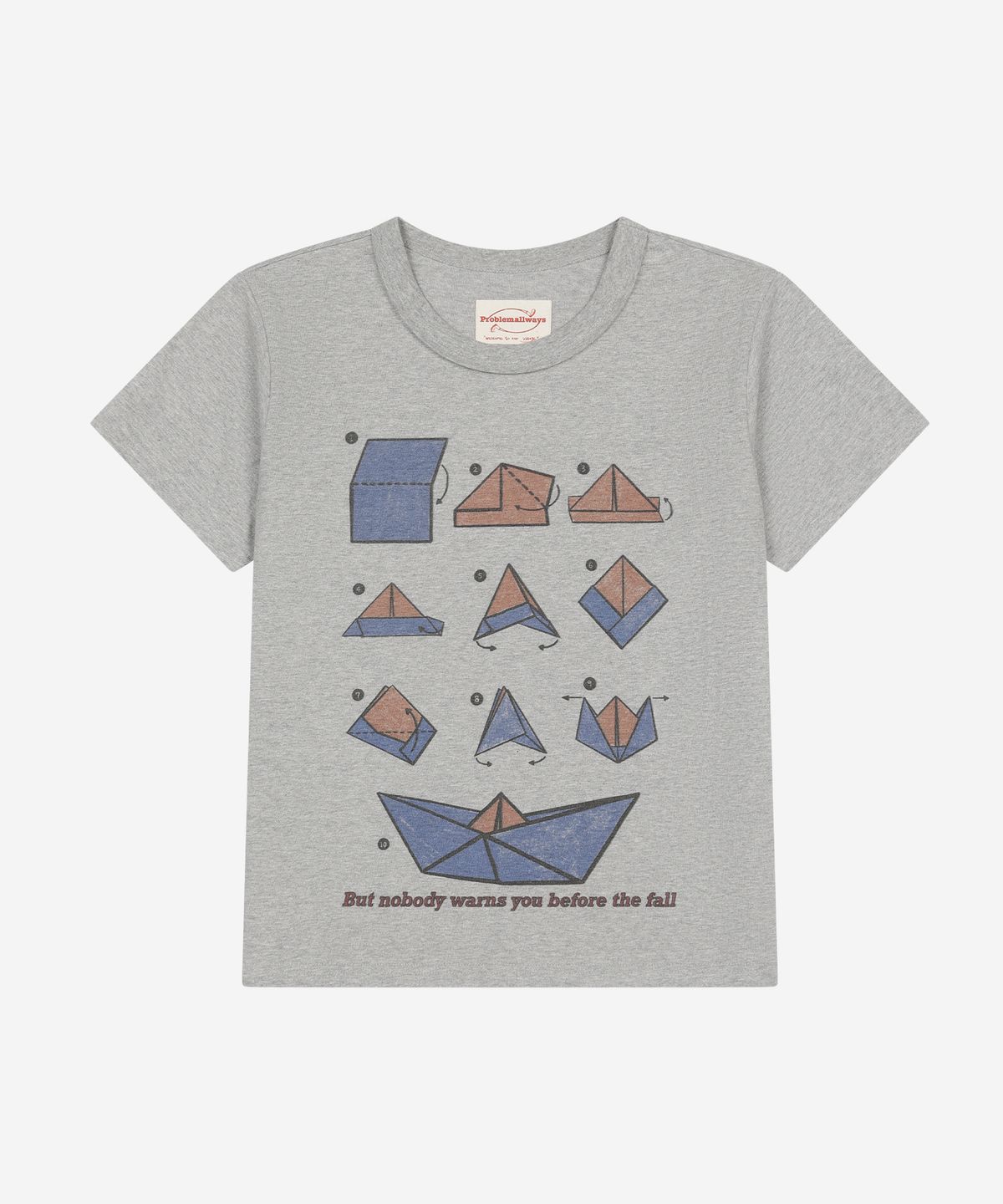 프라블럼올웨이즈(PROBLEMALLWAYS) Crumpled Voyage T-Shirt Gray
