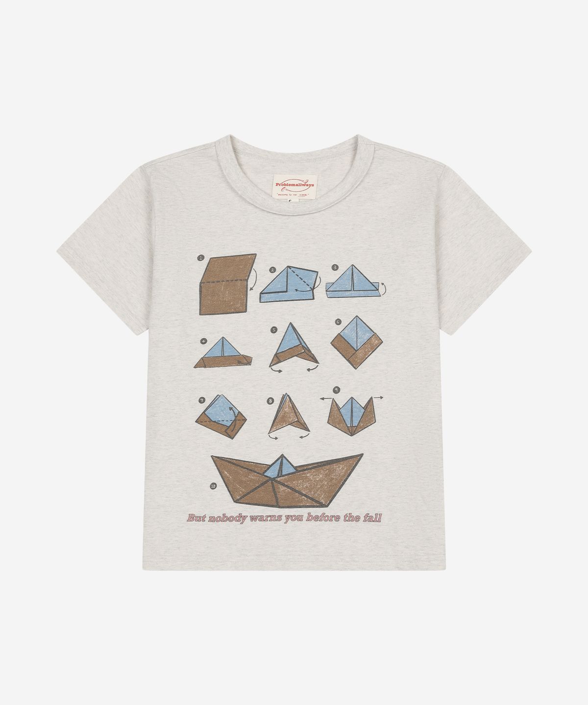 프라블럼올웨이즈(PROBLEMALLWAYS) Crumpled Voyage T-Shirt Oatmeal