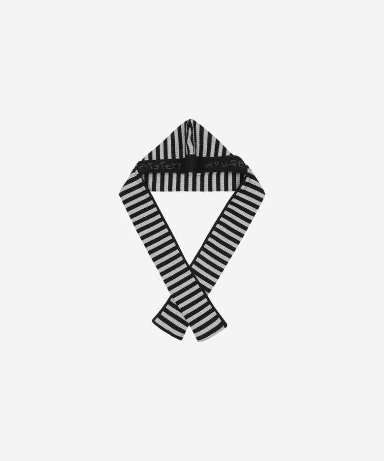 Hand-Stitched Stripe Hood Scarf