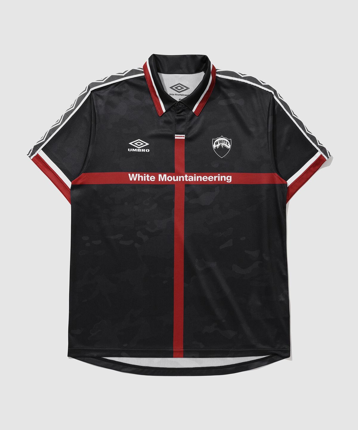 엄브로(UMBRO) [UMB X White Mountaineering] 유니폼 반팔 티셔츠 블랙(UQ111CRJ29)