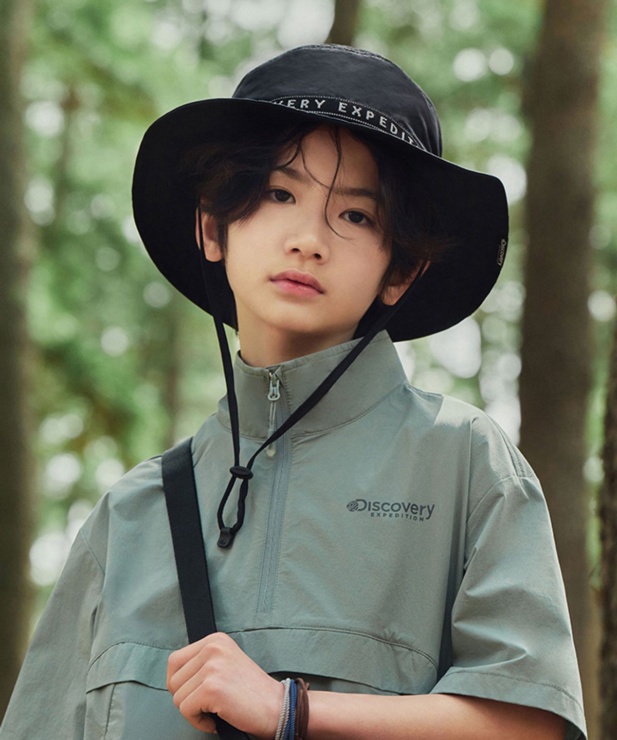 디스커버리 키즈(DISCOVERY KIDS) 로고테이핑 리플렉티브 스티치 버킷햇 (BLACK)