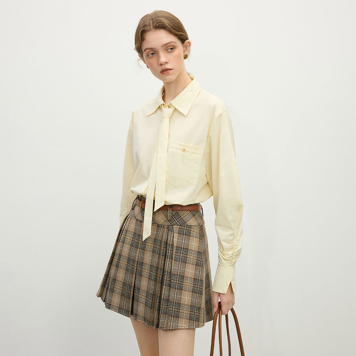 웬스데이딜라잇(WEDNESDAY DELIGHT) WD_Plaid a-line pleated skirt