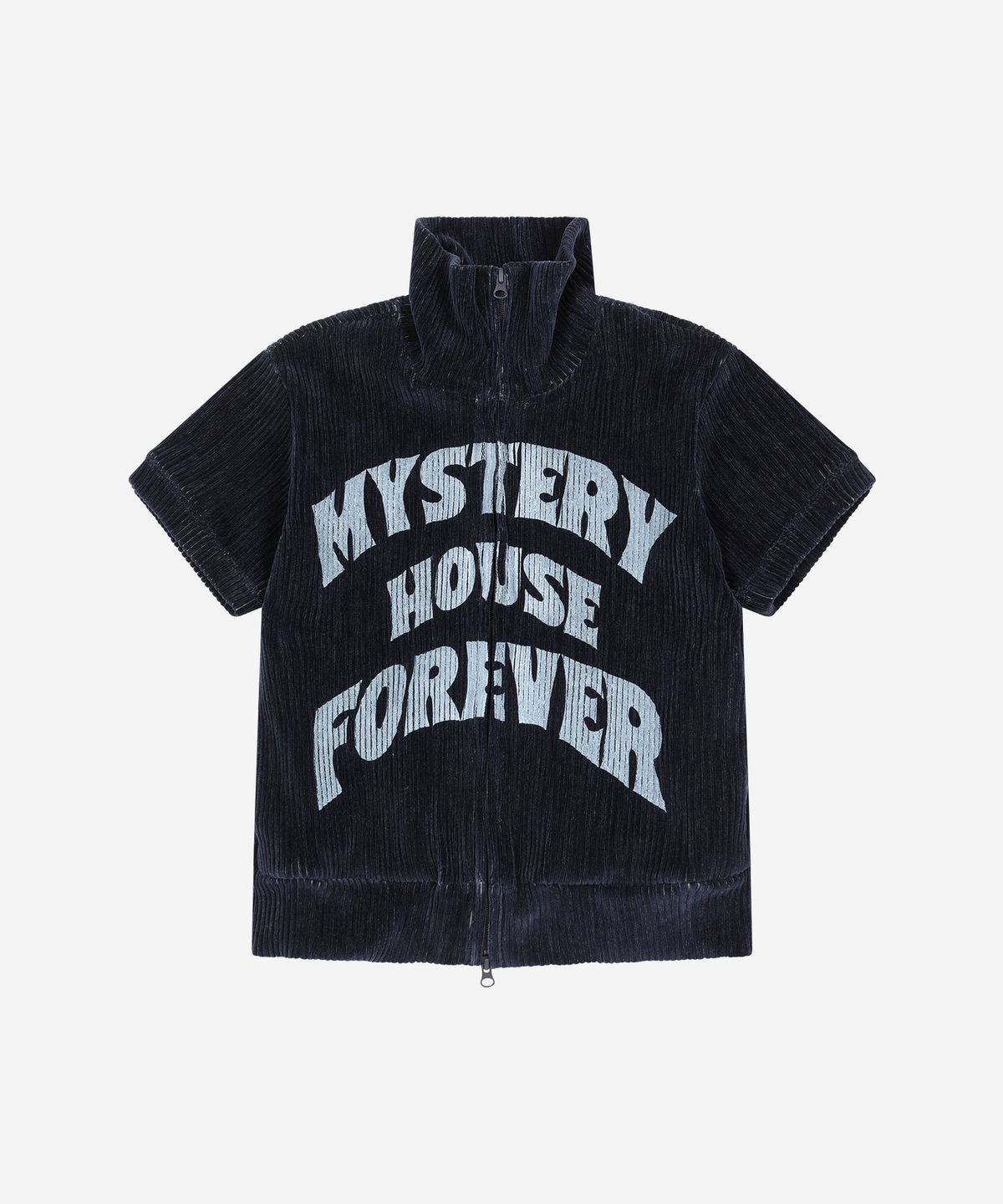 프라블럼올웨이즈(PROBLEMALLWAYS) Mystery House Forever Velvet Track Top Navy