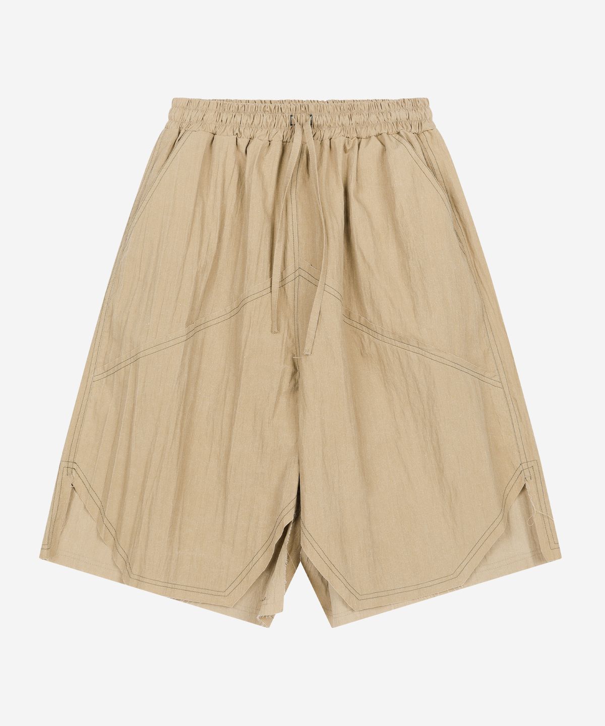 프라블럼올웨이즈(PROBLEMALLWAYS) Offset Heart-Patch Vintage Shorts Beige