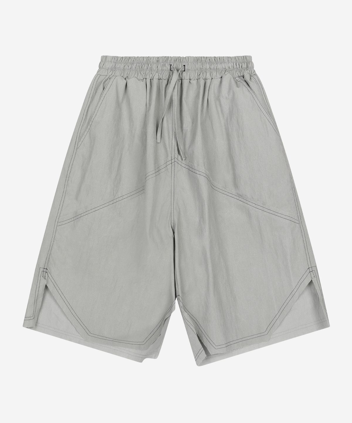 프라블럼올웨이즈(PROBLEMALLWAYS) Offset Heart-Patch Vintage Shorts Gray