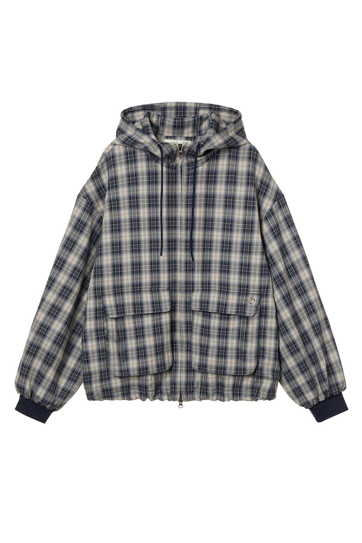 다이닛(DEINET) CHECK BOMBER JACKET IN NAVY