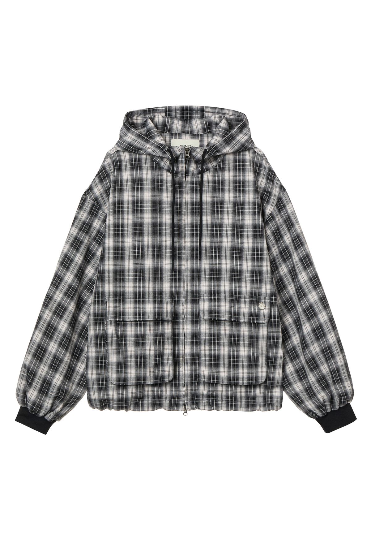 다이닛(DEINET) CHECK BOMBER JACKET IN BLACK
