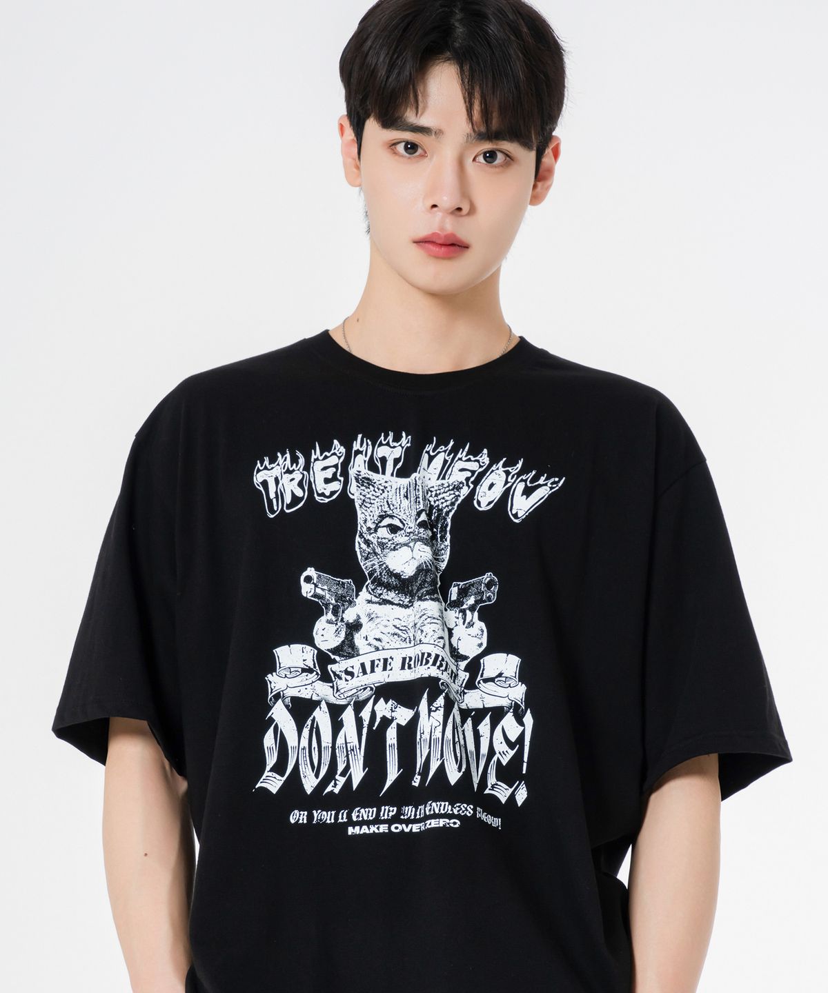 모즈모즈(MOZMOZ) 돈무브 오버핏 반팔티셔츠 블랙