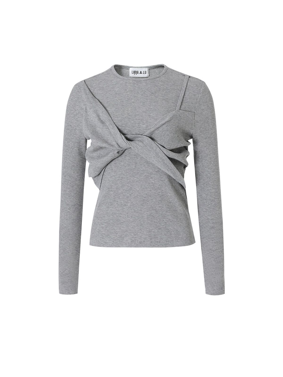 랭앤루(LANGNLU) REGGELLO Twist Detail Top(레젤로)_GREY