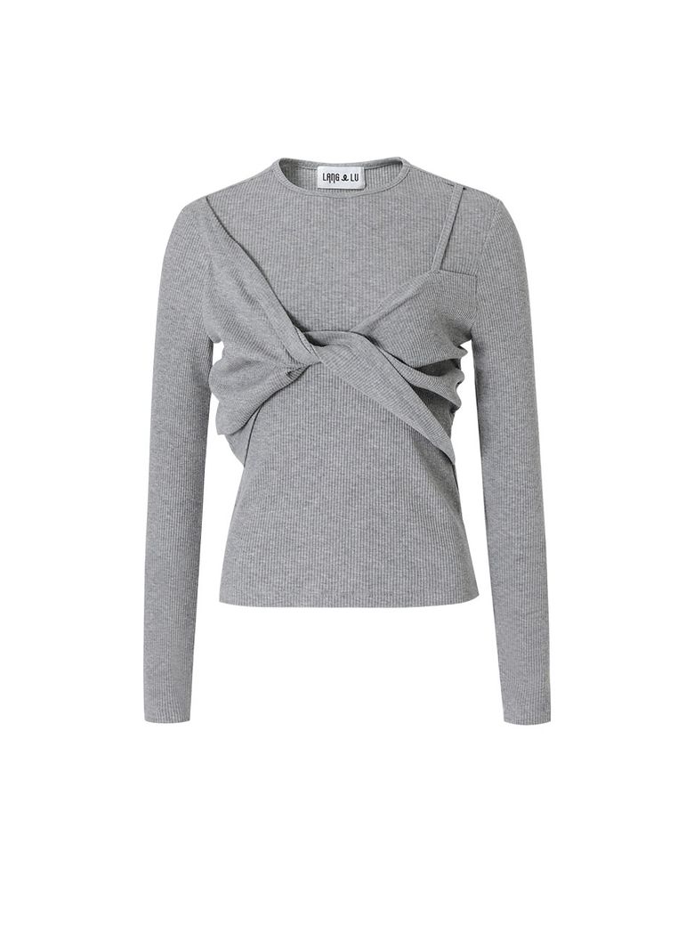 REGGELLO Twist Detail Top(레젤로)_GREY