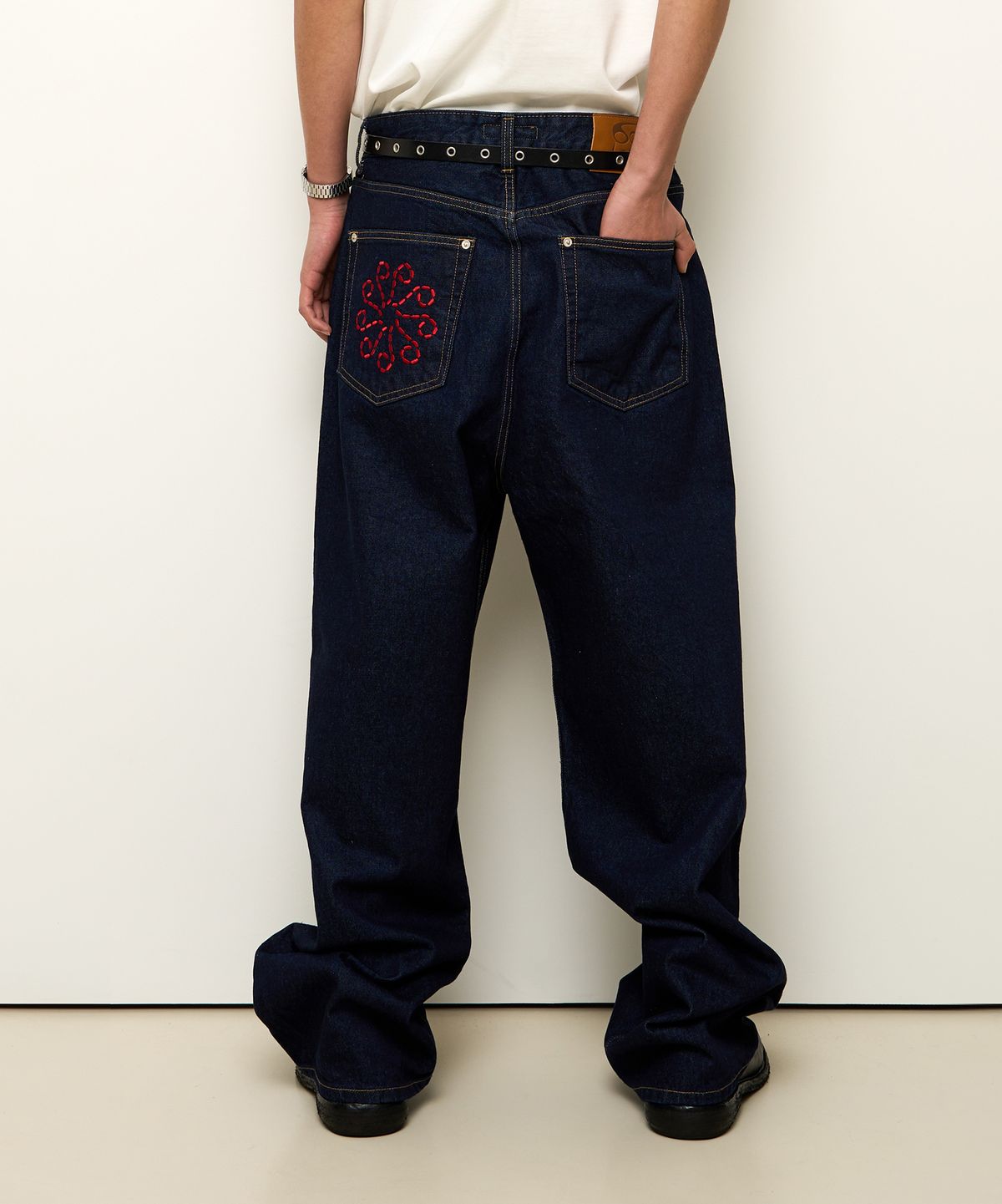 9999아카이브(9999ARCHIVE) Linking Wide Denim Pants