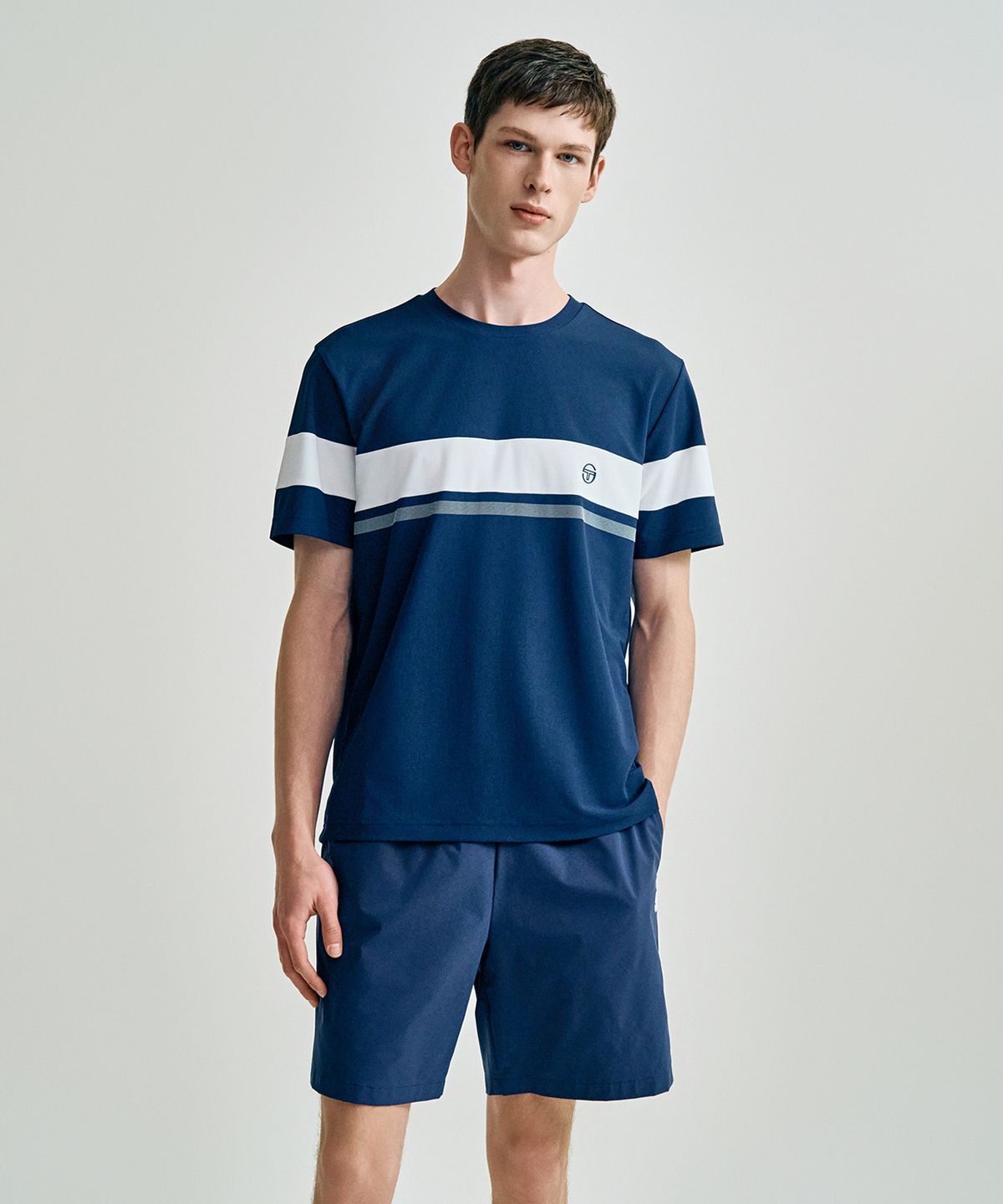 세르지오 타키니(SERGIO TACCHINI) M 레이프레쉬 다마린도 피케 반팔 티셔츠 (Navy)