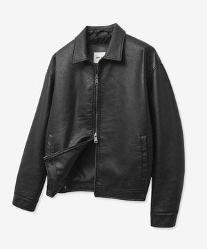 9189 워싱 레더 싱글 자켓 (BLACK)