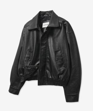 9182 빈티지 워싱 레더 자켓 (BLACK)