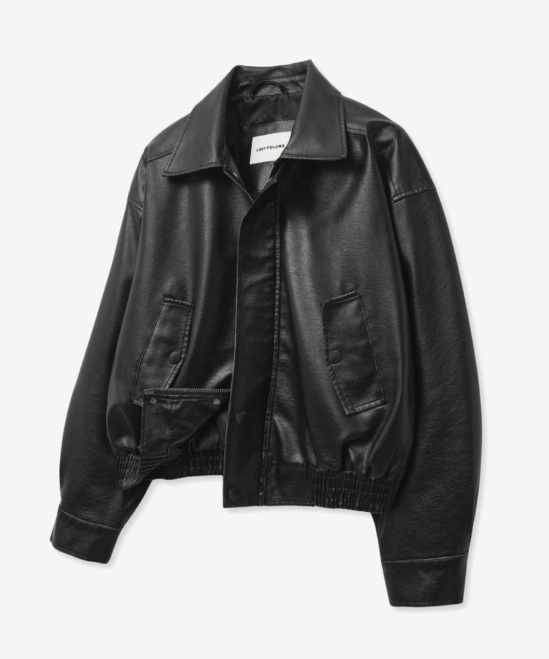 9182 빈티지 워싱 레더 자켓 (BLACK)
