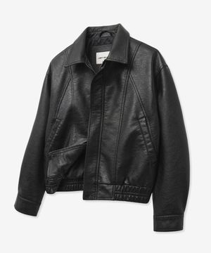 9193 워싱 레더 자켓 (BLACK)