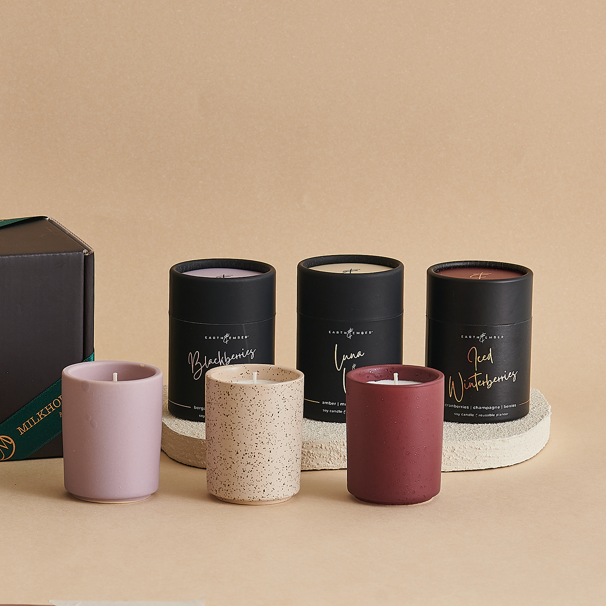 밀크하우스캔들(MILK HOUSE CANDLE) [캔들] 어스 앤 엠버 2oz 3종 세트