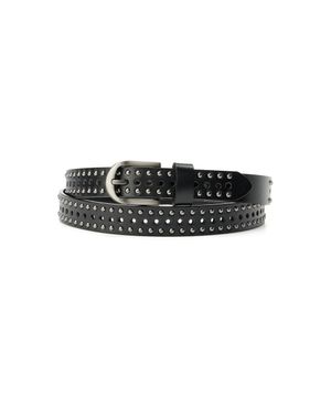 Stud leather belt (black)