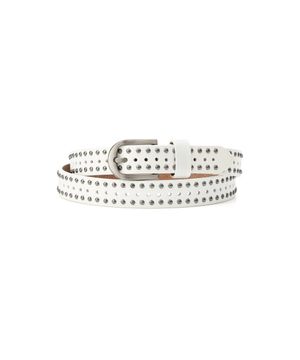 Stud leather belt (white)