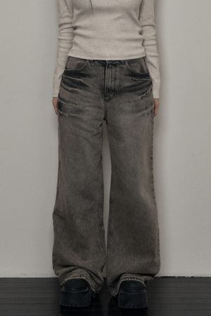Washing Wide Denim (gray)