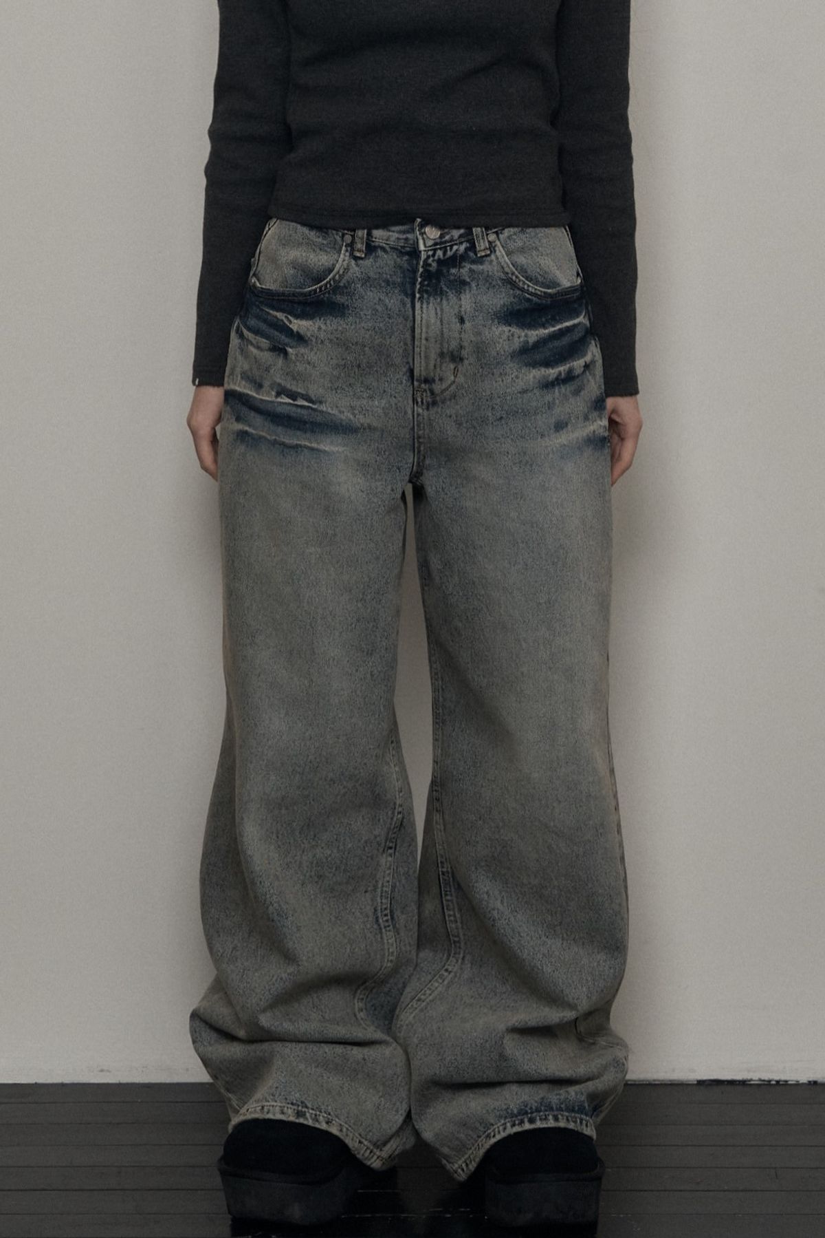 카키포인트(KHAKIPOINT) Washing Wide Denim (blue)