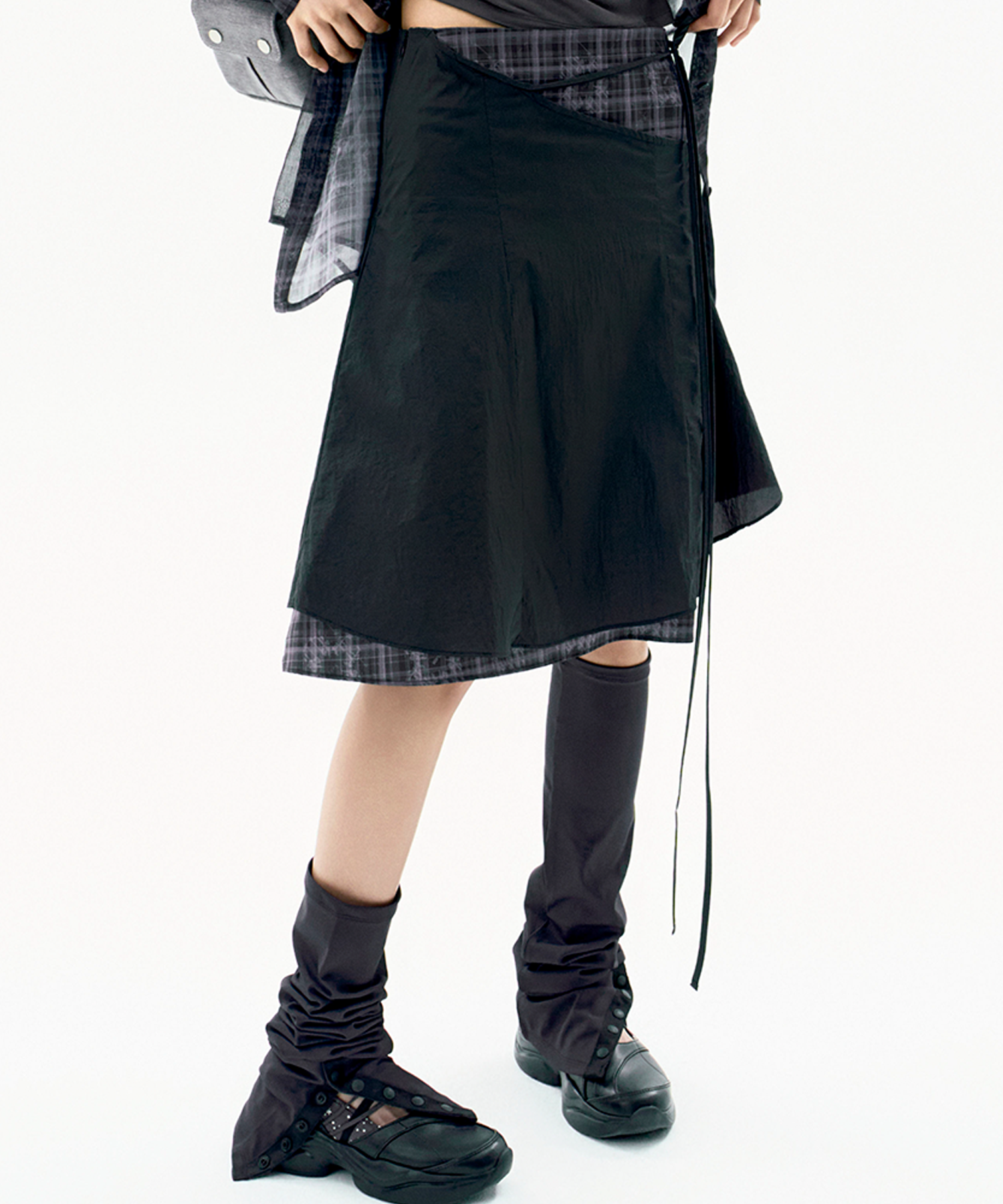 ★OJOS★ Layered Strap Flare Skirt【送料込/関税込】 MUSINSA | OJOS Layered Strap Flare Skirt / Off White