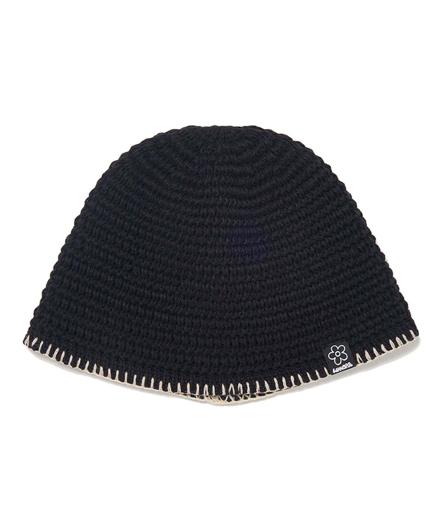 ★2025SS新作★WKNDRS★FLORAL KNIT BUCKET HAT MUSINSA | WKNDRS FLORAL KNIT BUCKET HAT (BLACK)
