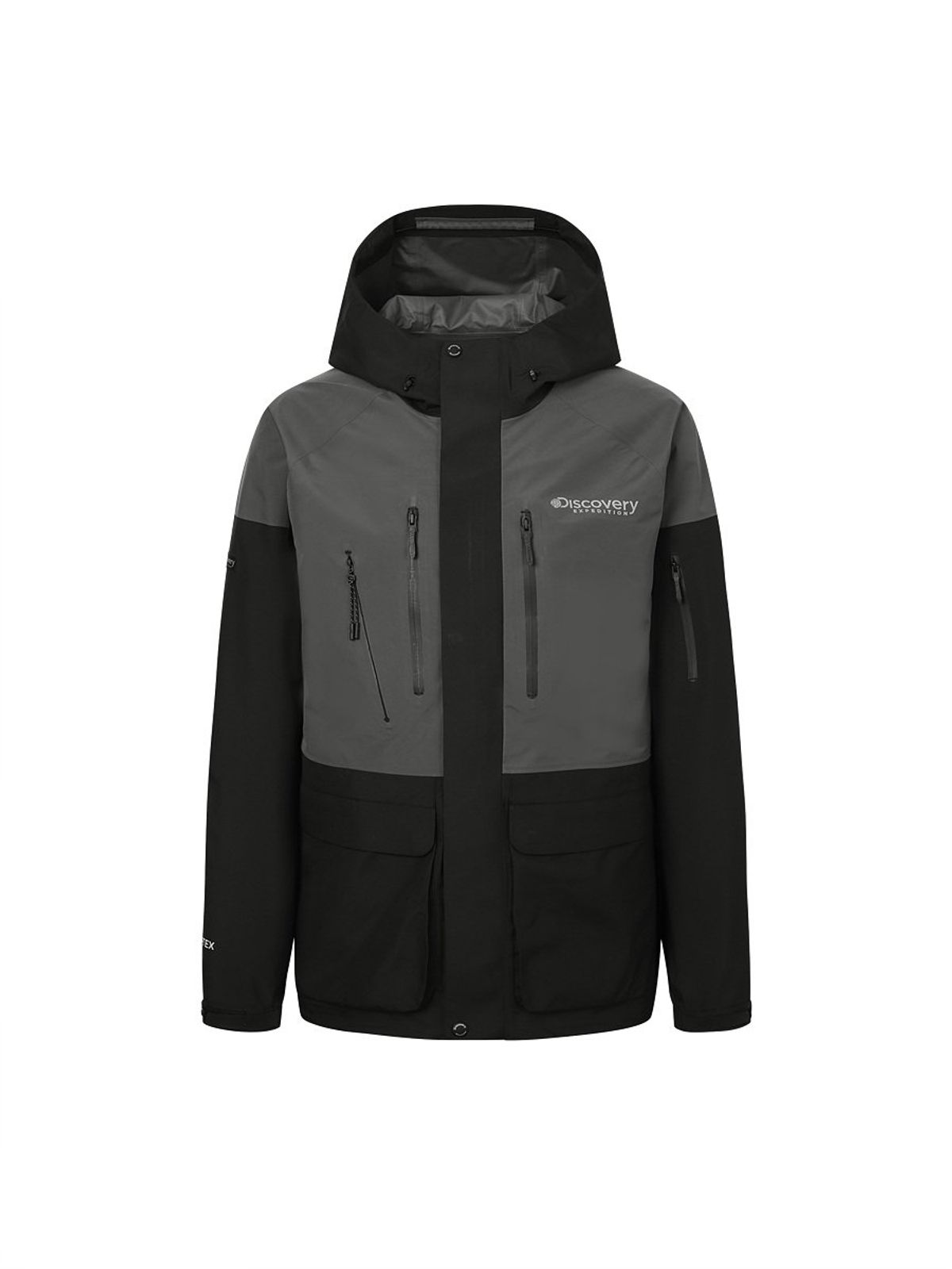 디스커버리 익스페디션(DISCOVERY EXPEDITION) 남성 고어텍스 팩라이트 2.5L 컬러블럭 방수자켓 (D/GREY)