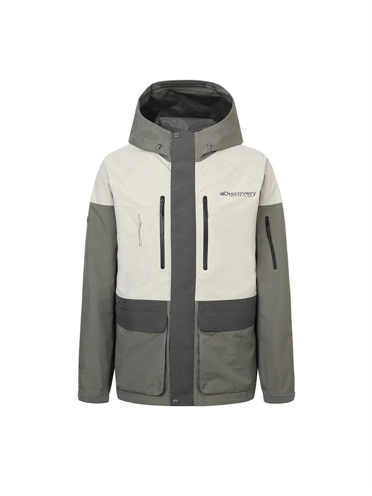 디스커버리 익스페디션(DISCOVERY EXPEDITION) 남성 고어텍스 팩라이트 2.5L 컬러블럭 방수자켓 (BEIGE2)