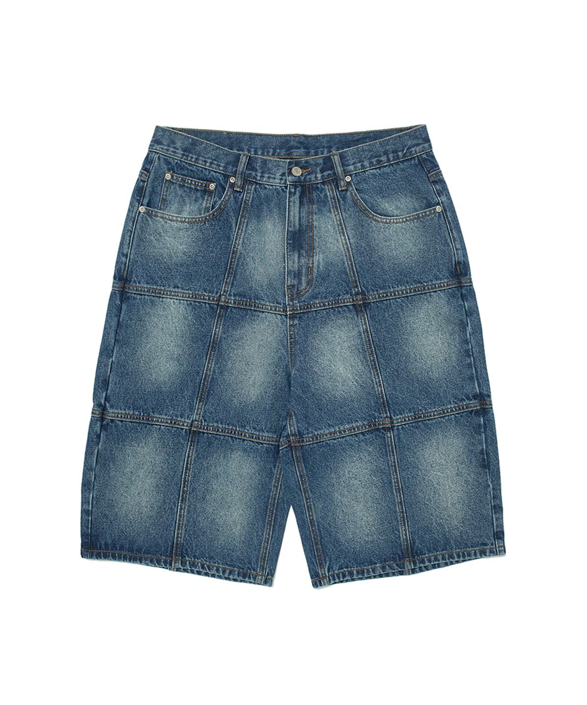 위캔더스(WKNDRS) PATCH WORK DENIM SHORTS (DENIM)