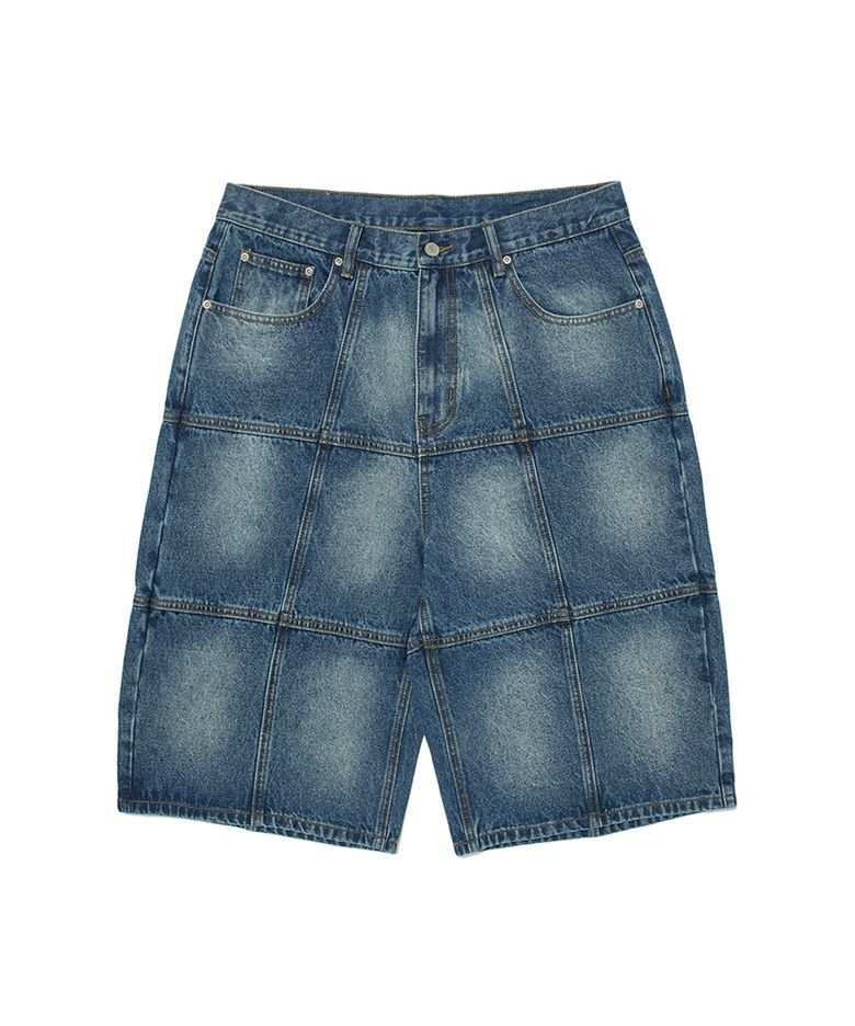 PATCH WORK DENIM SHORTS (DENIM)